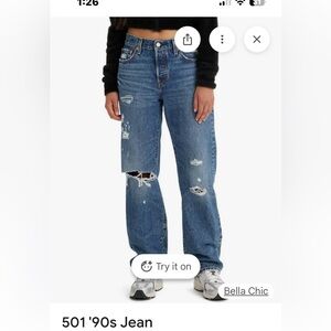 Levi’s 90’s 501 distressed jeans
